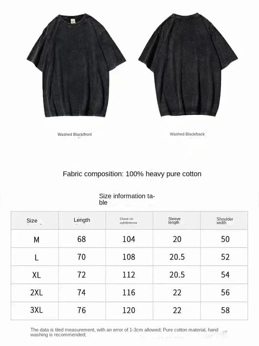 2025 Berserk Guts Washed T-Shirt – Harajuku Anime Streetwear Tee