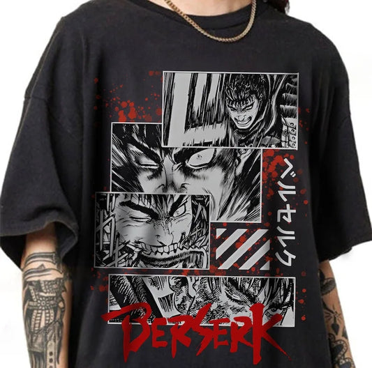 Berserk Guts Anime T-Shirt – Black Manga Streetwear Tee