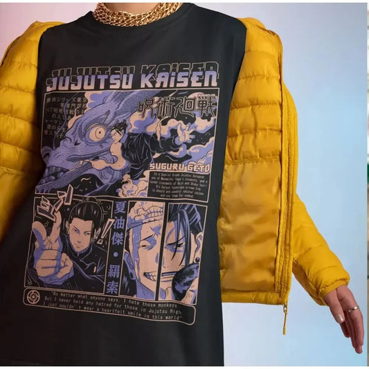 2025 Geto T-Shirt Jujutsu Kaisen Anime Oversized T Shirt  Men Clothing